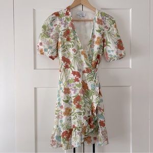 & Other Stories Linen Puff Sleeve Mini Dress